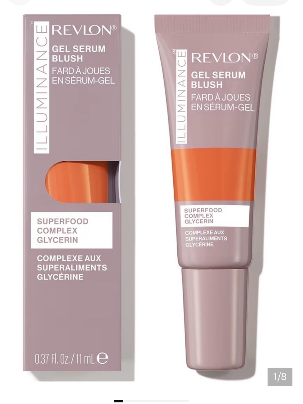 Revlon ILLUMINANCE gel serum blush color 130 beaming coral size 0.37fl oz